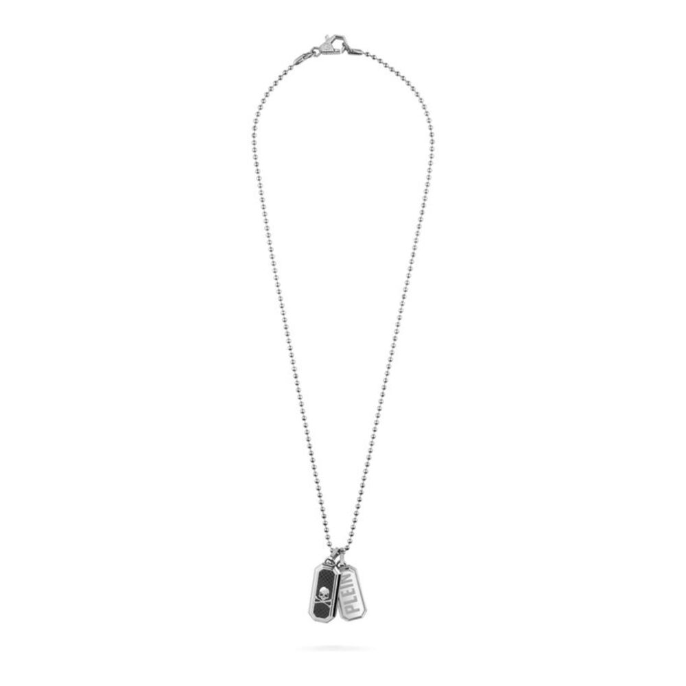 Philipp Plein Plein Double Tag Bead Chain Necklace Mens